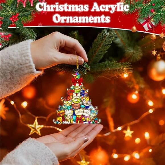 Cat Christmas Ornaments Gift for Cat Lovers & Home Decor Holiday Cat Decor (1pc) - Picture 4 of 7